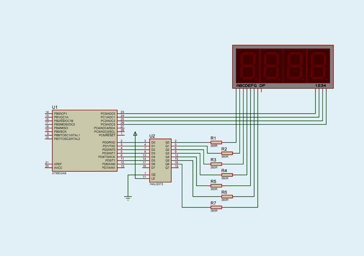 Схема подключения дисплея к микроконтроллеру